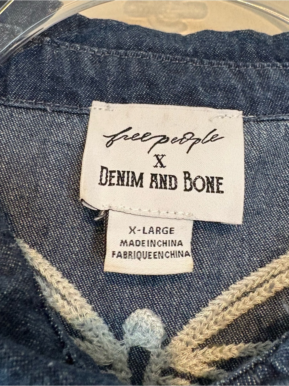 Free People x Denim and Bone embroidered denim shirt - Picture 5 of 7